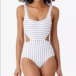 Anne Cole Beach Bunny Striped Cutout One-Piece